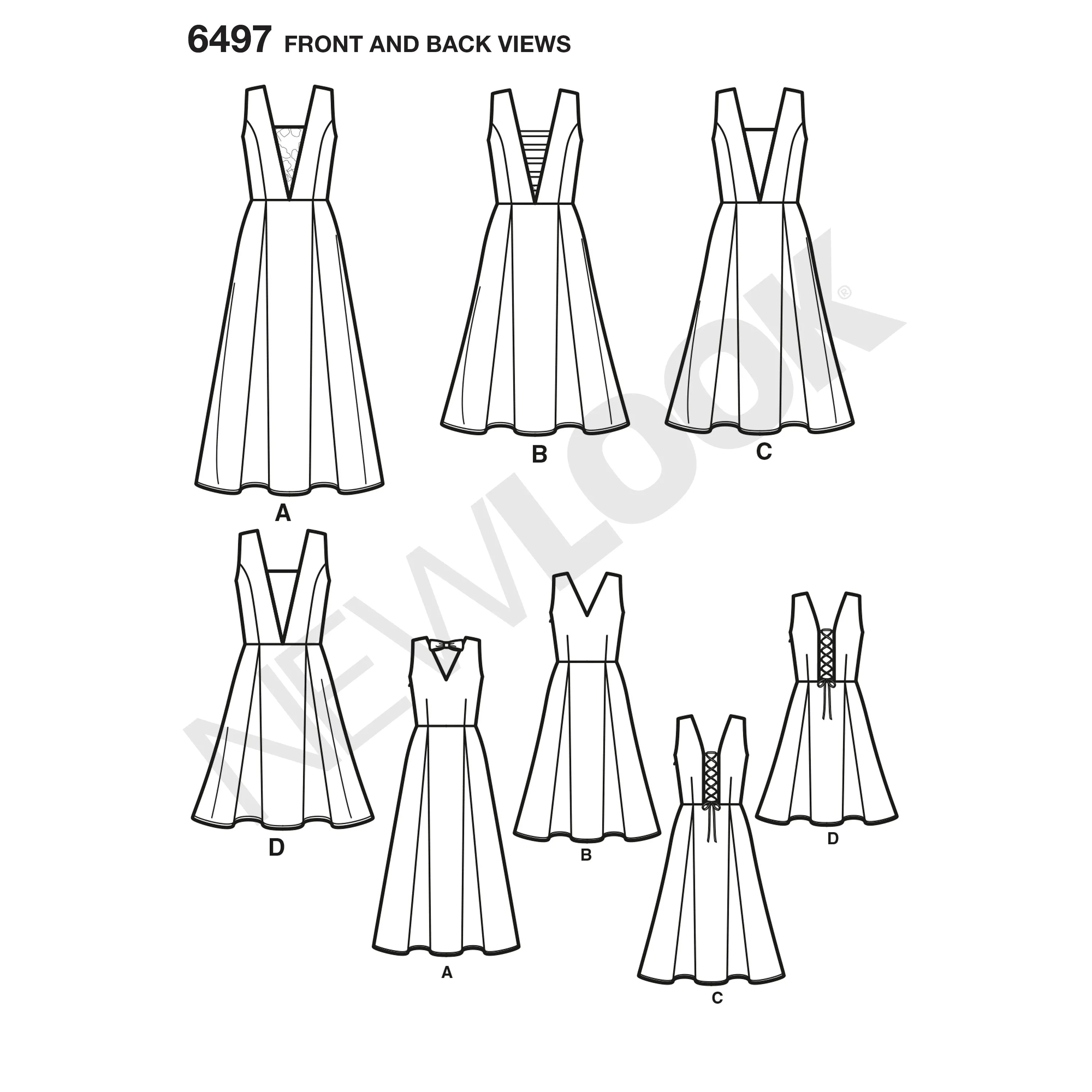 6497 New Look Pattern 6497 Misses Dress with Bodice and Length Variations