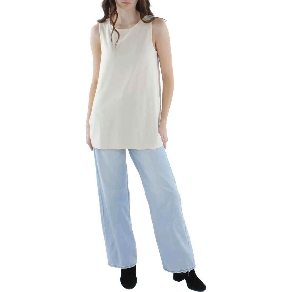 &BASICS Womens Crewneck Sleeveless Shell