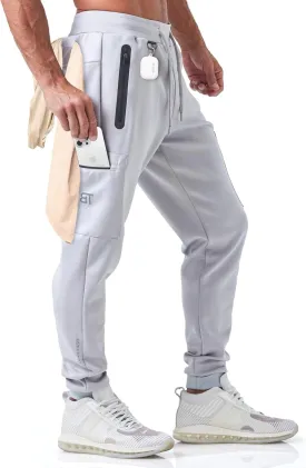 Born Tough Men's Tapered Bodybuilding Gym Joggers with Cargo Pockets, Athletic Running Sweatpants
