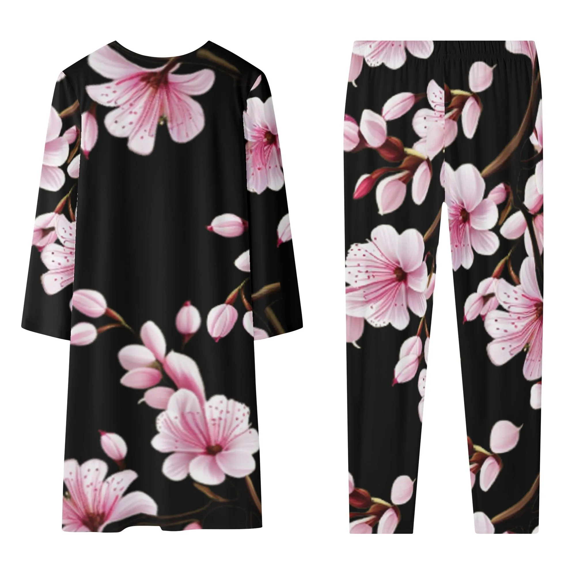 Cherry Blossom Womens Long Sleeve Cardigan and Leggings 2pcs - 4 colors