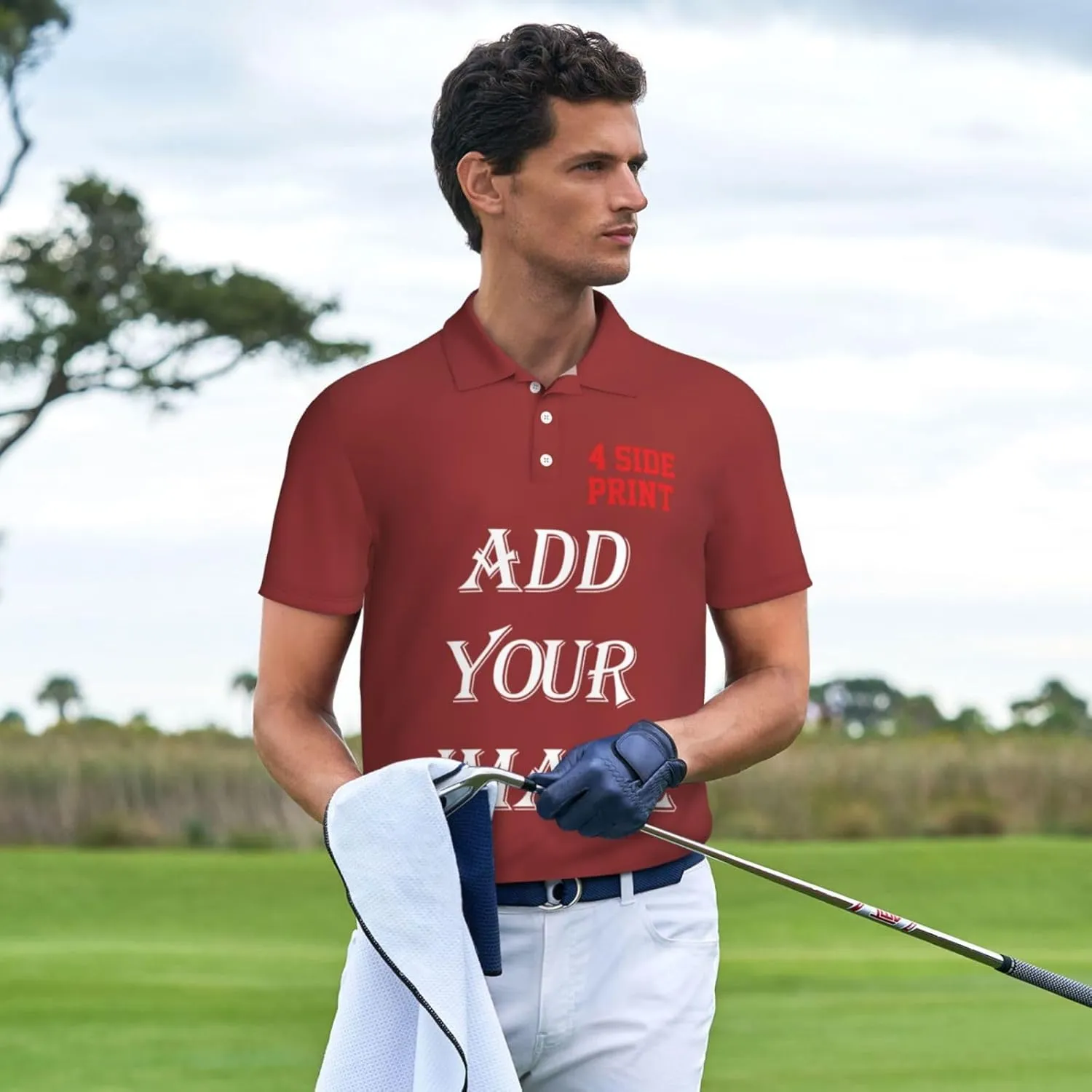 Custom Shirts for Men Customized Polo Shirts with Logo Text Photo Design Your own Valentine's Day Gift