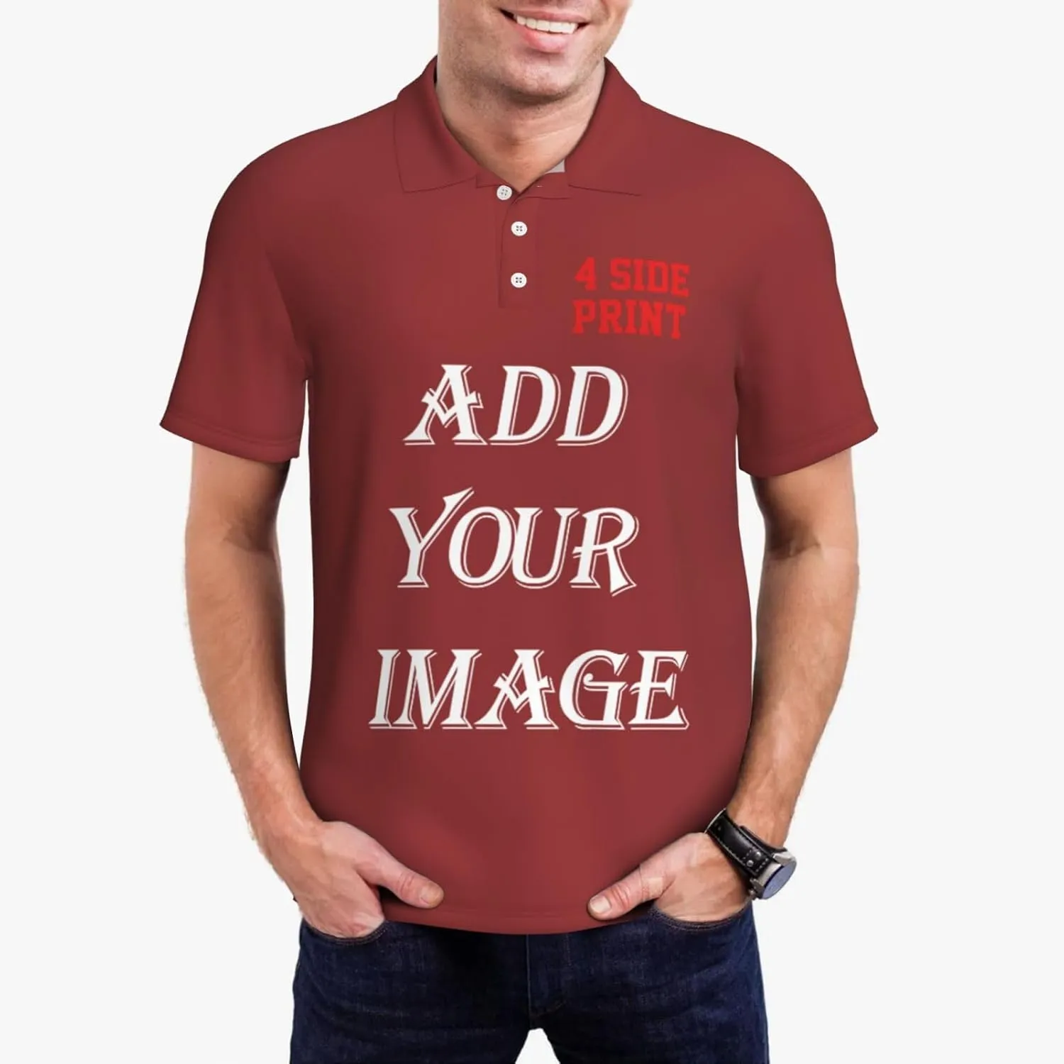 Custom Shirts for Men Customized Polo Shirts with Logo Text Photo Design Your own Valentine's Day Gift