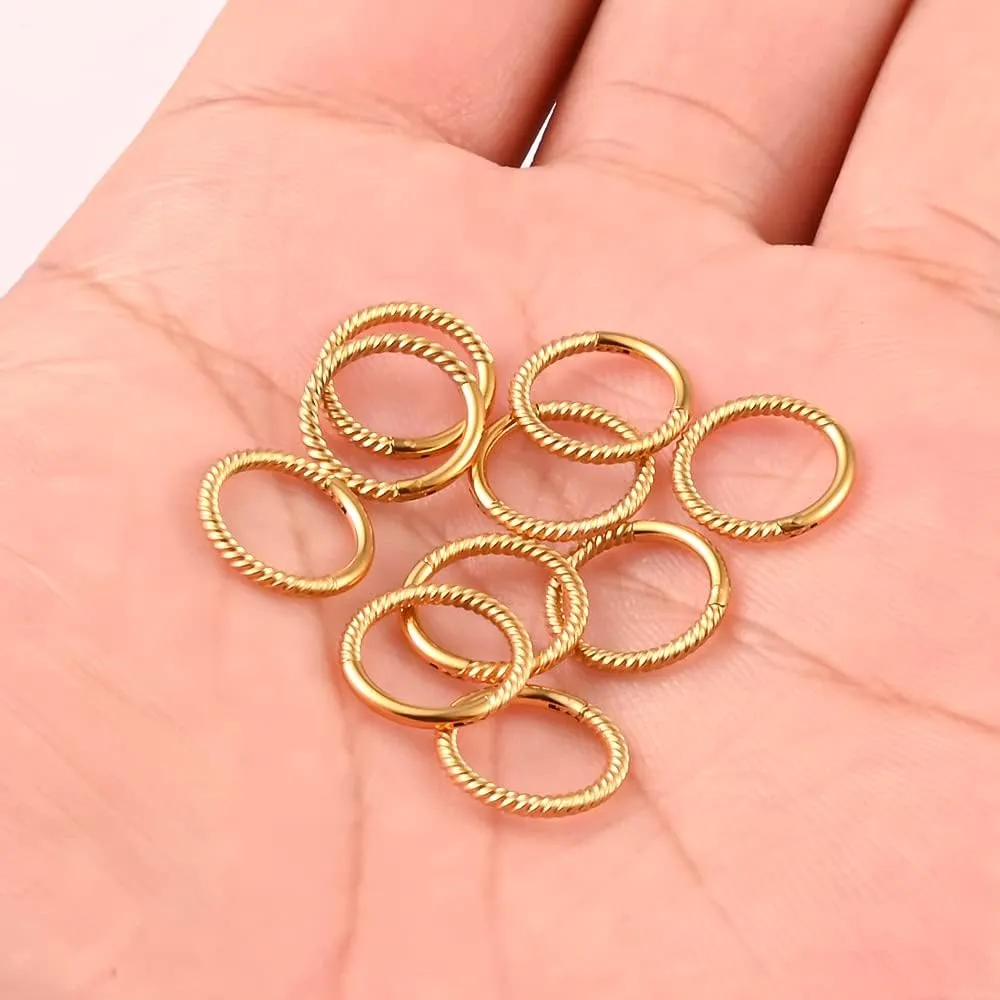 DOEARKO 10 PCS 16G Septum Nose Piercing Rings Hypoallergenic 316L Stainless Steel 0g 00g Plugs for Ears Body Piercing Jewelry