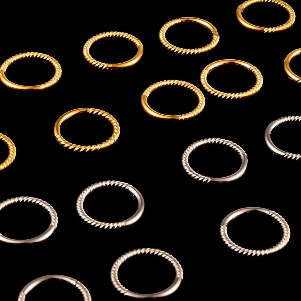 DOEARKO 10 PCS 16G Septum Nose Piercing Rings Hypoallergenic 316L Stainless Steel 0g 00g Plugs for Ears Body Piercing Jewelry
