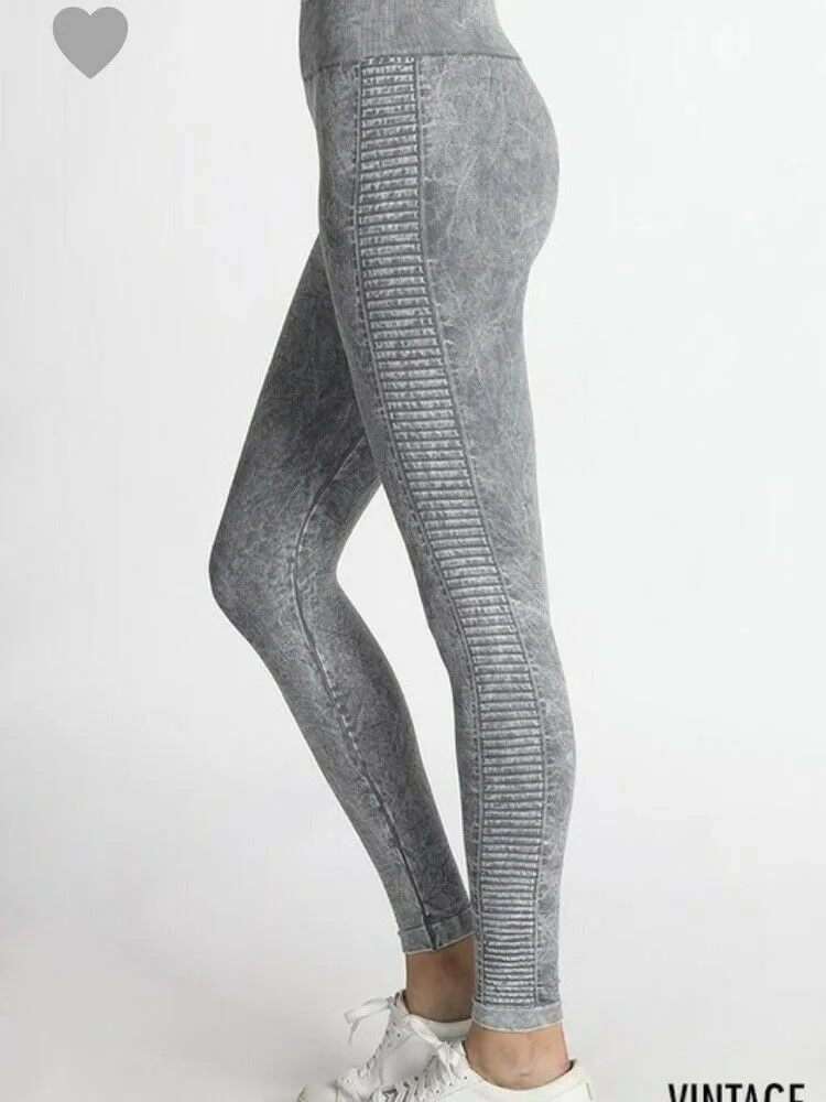 Granite Gray Vintage Ladder Seamless Jegging Leggings Womens Active One Size
