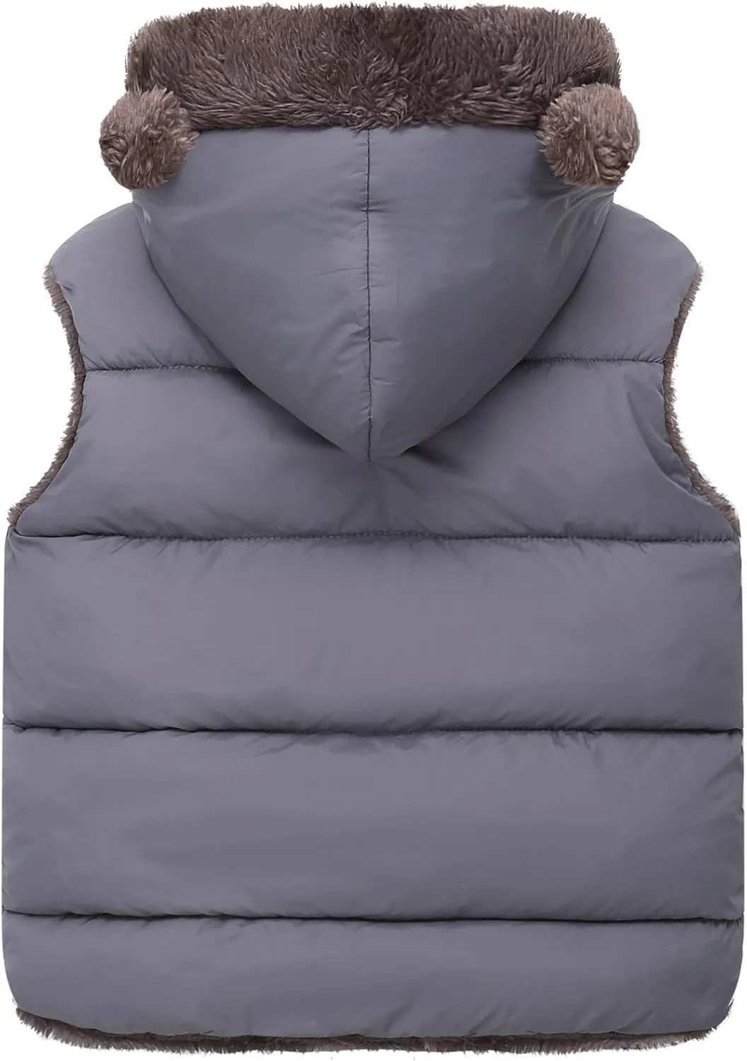 Happy Cherry Toddler Kids Puffer Hooded Vest Down Fleece Lined Jacket Windproof Coat for Winter Fall Spring