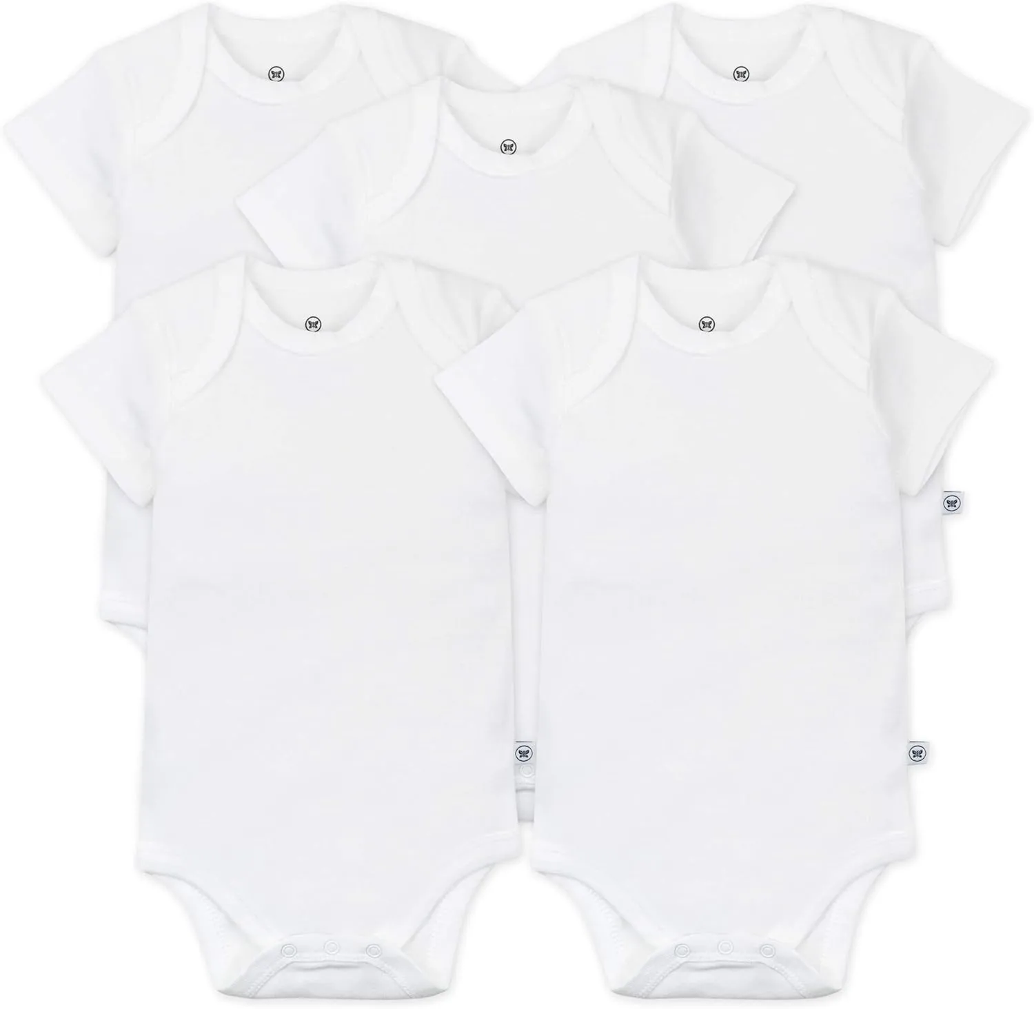 HonestBaby 5-pack Short Sleeve Bodysuits One-piece 100% Organic Cotton for Infant Baby Boys