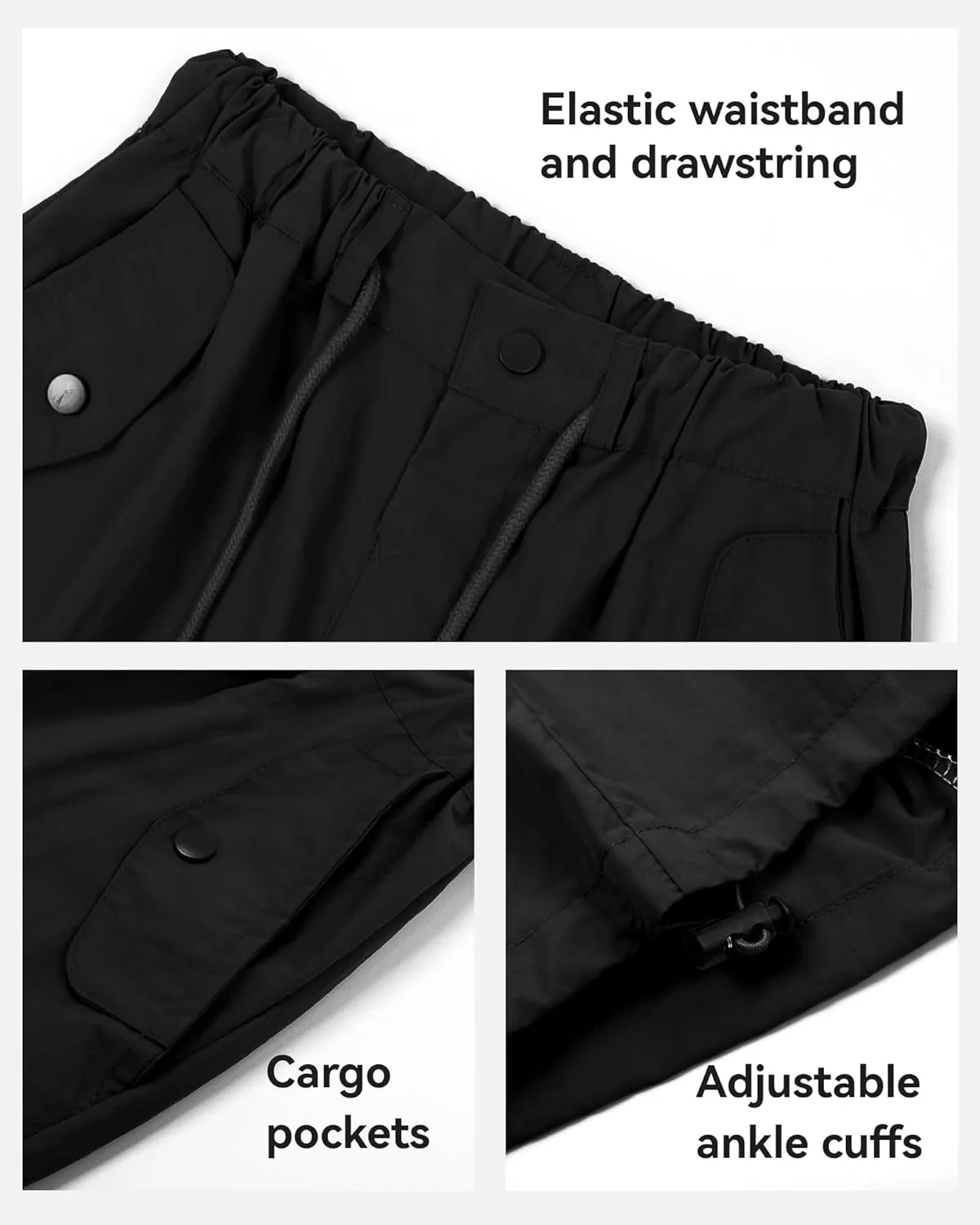 KEREDA Cargo Pants for Girls Parachute Baggy Joggers Pants Kids Clothes with Pockets 6-14Y