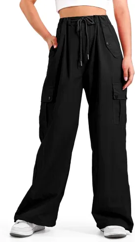 KEREDA Cargo Pants for Girls Parachute Baggy Joggers Pants Kids Clothes with Pockets 6-14Y