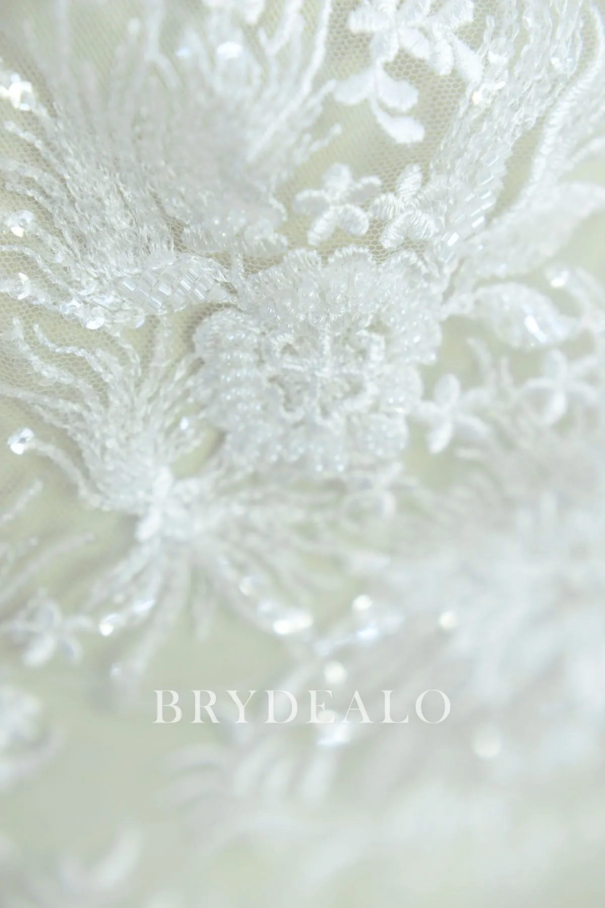 Luxury Beaded Flower Apparel Lace Fabric for Wedding Dresses