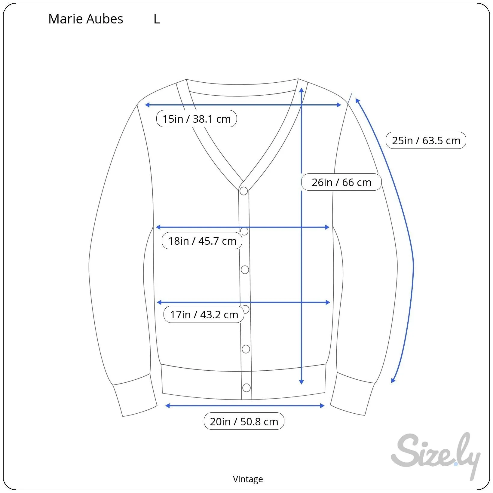 Marie Aubes Vintage V Neck Knit Gold Button Shoulder Pad Long Sleeve Cardigan