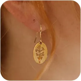 Moodear Trendy Gold Earrings for Women - Dainty Flower Dangle Earrings - Minimalist 14K Boho Hypoallergenic Statement Jewelry - Birthday Gift for Her