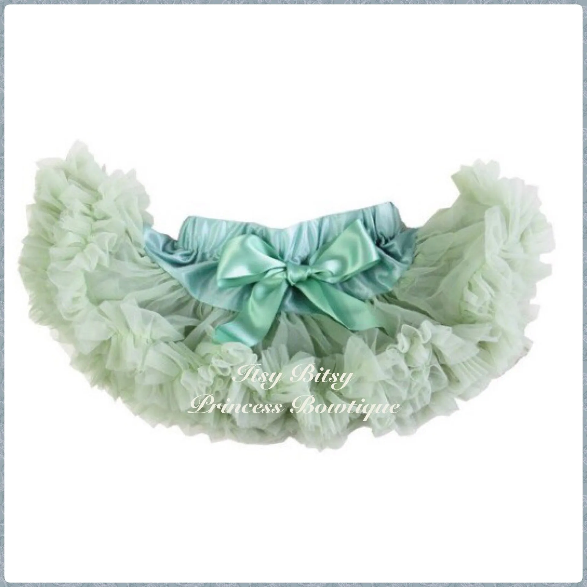 Pistachio and peach bow baby Pettiskirt