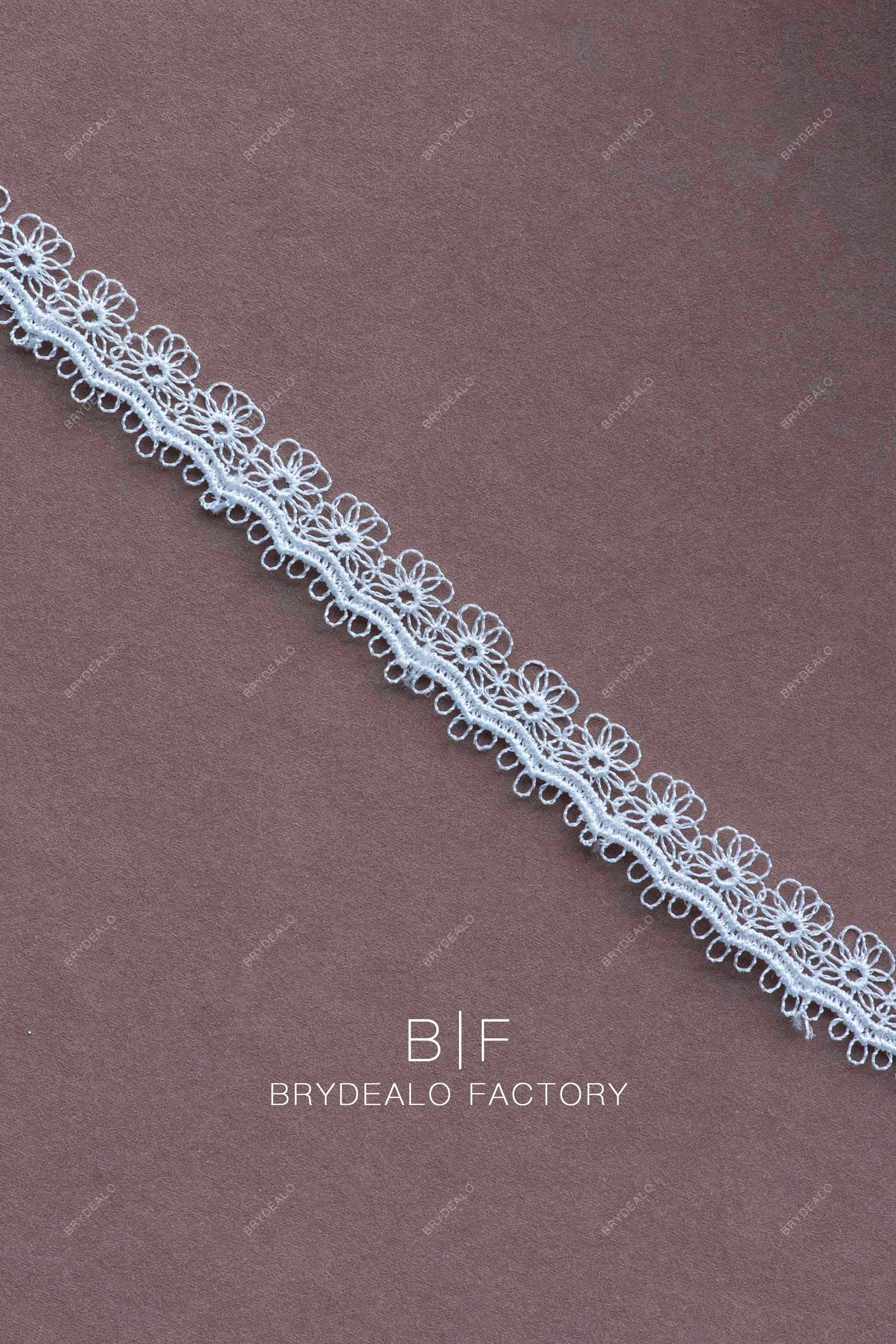 Pretty Tiny Flower Chemical Lace Trim For Sale