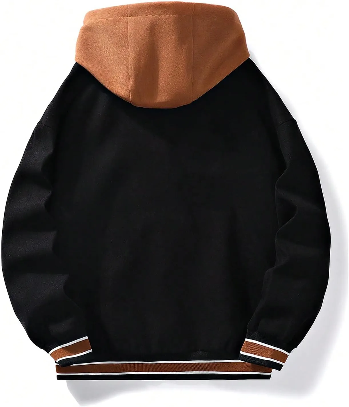SOLY HUX Men's Casual 2 in 1 Hoodie Jackets Bomber Jacket Hooded Zipper Snap Long Sleeve Baseball Jackets