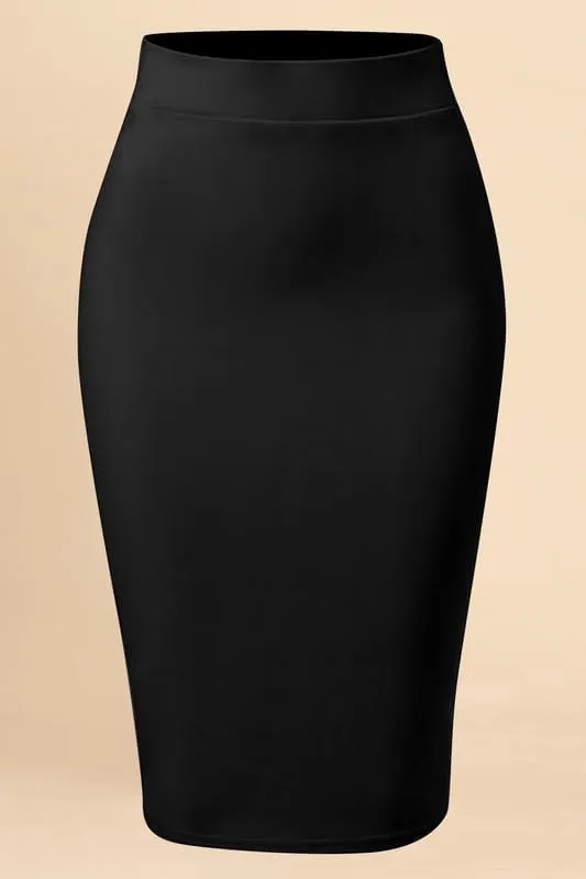 TRENDMALLS Women's High Waist Stretch Below Knee Suit Pencil Skirts for Women
