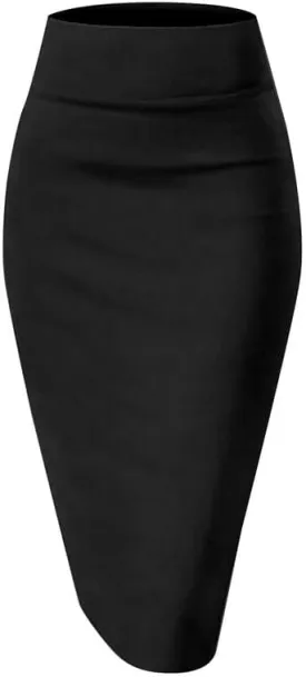 TRENDMALLS Women's High Waist Stretch Below Knee Suit Pencil Skirts for Women