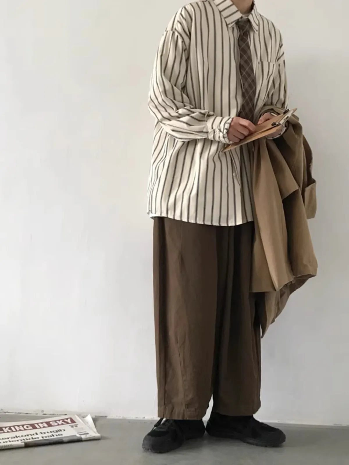 WLS Long Sleeve Striped Casual Vintage Shirt