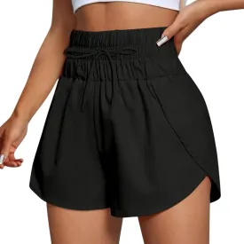 Women Casual Running Exercise Shorts Active Athletic Gym Workout Flowy Sweatpants Trendy Side Slit Casual Short Pants