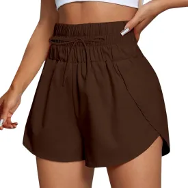 Women Casual Running Exercise Shorts Active Athletic Gym Workout Flowy Sweatpants Trendy Side Slit Casual Short Pants