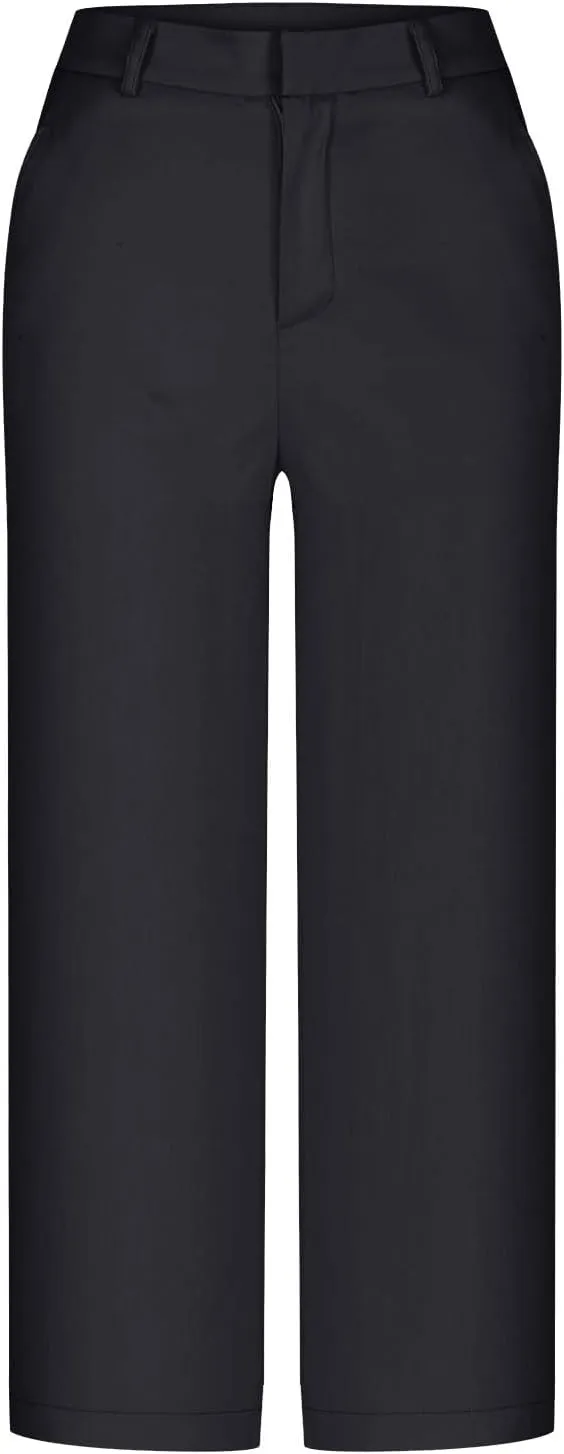 Women Wide Leg Capri Pants Business Casual Stretch Pant Comfy Loose Lounge Cropped Trouser Work Clothes