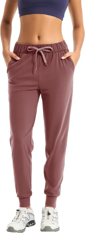 Women's Joggers Pants with Pockets Drawstring Running Sweatpants Workout Casual Tapered Pants